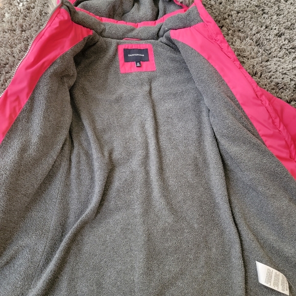 Calvin Klein Girls Size 6x Hooded Puffer Jacket Magenta Pink - Picture 6 of 10